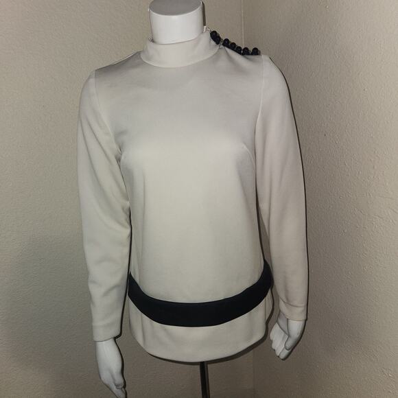 Vintage Custom Tailored 60's Nardis of Dallas Jackie Kennedy Mock Neck Blouse - Picture 1 of 7